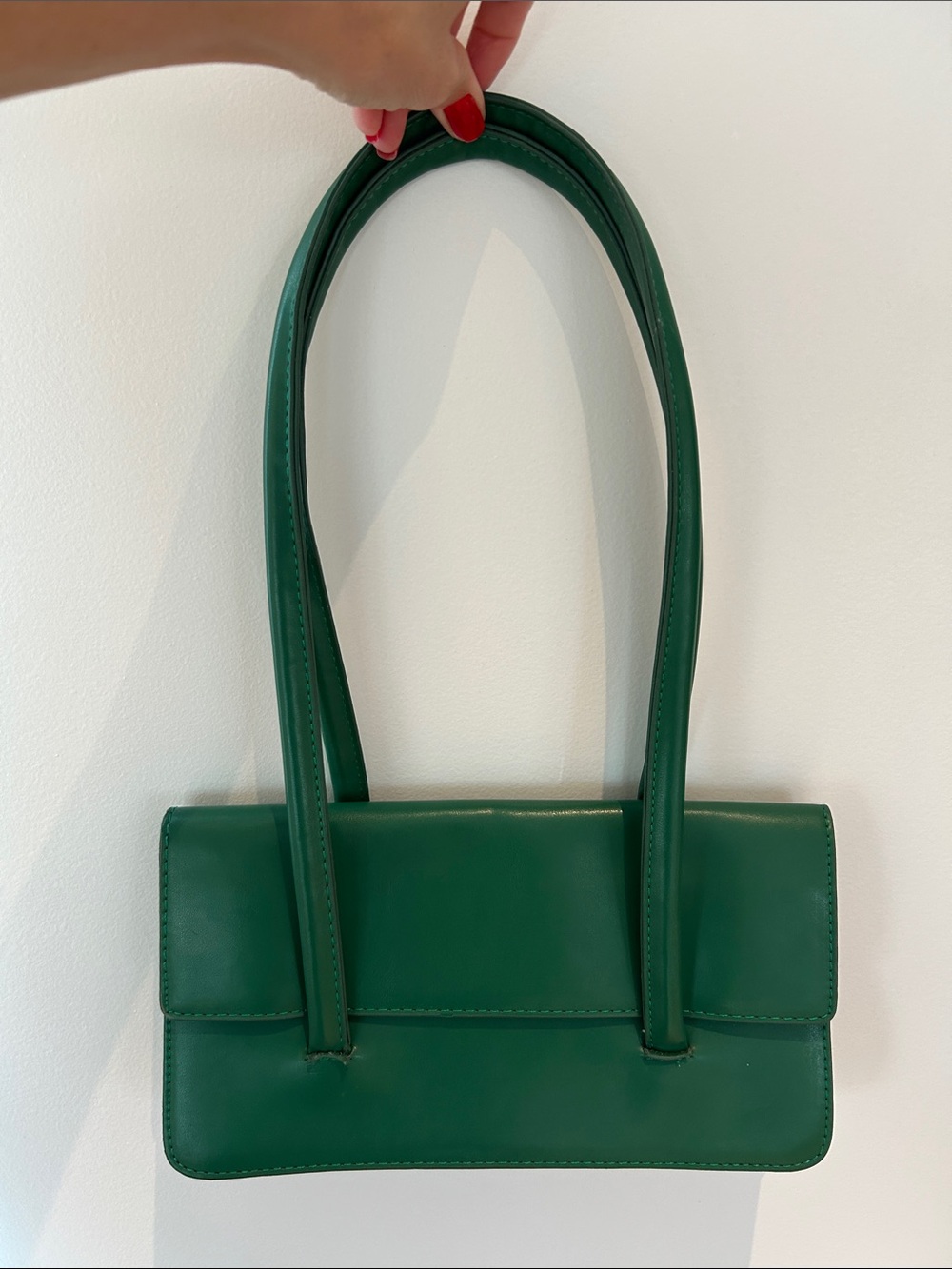 Green Shoulder Bag - Elegant Women’s Faux Leather Handbag